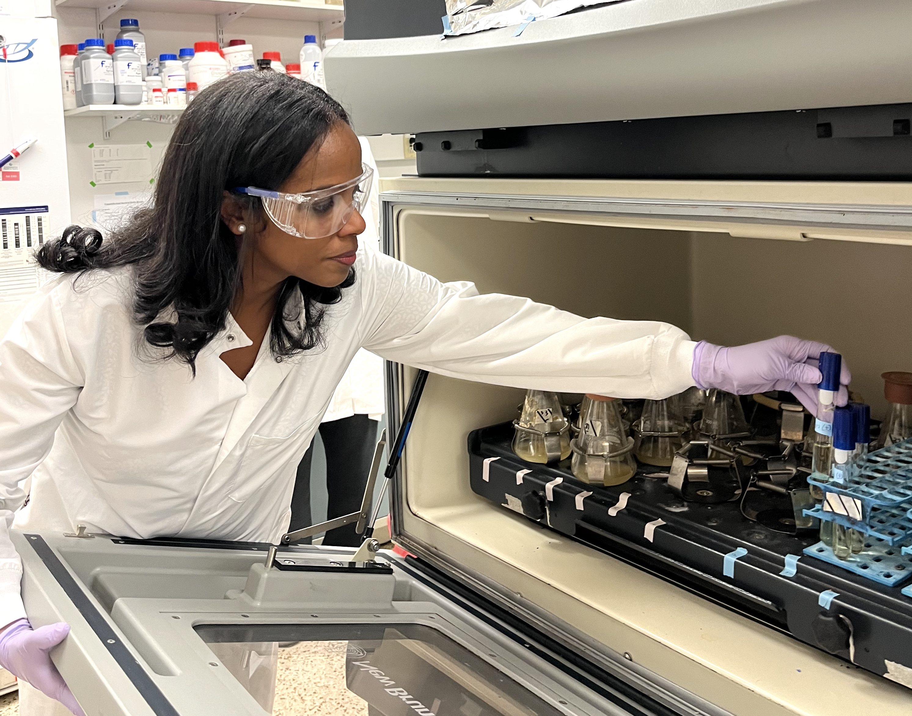 Dr. Lydia Contreras in her Lab 