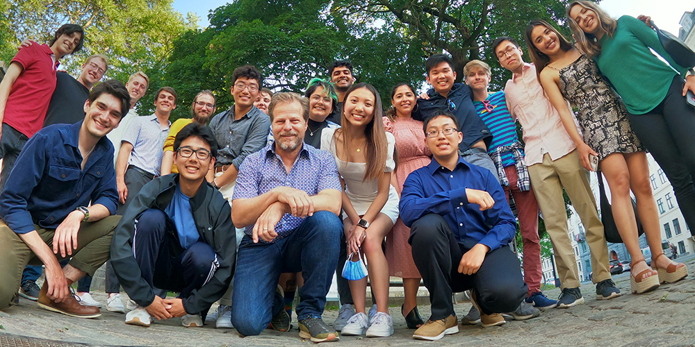 Brian Korgel and students in Denmark