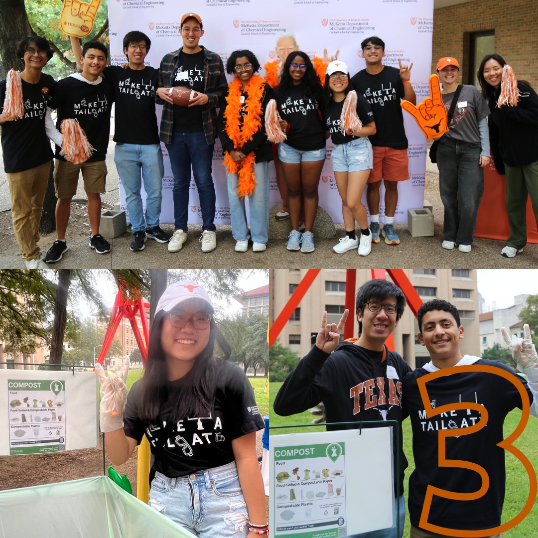 Texas ChE students and alumni at zero-waste tailgate