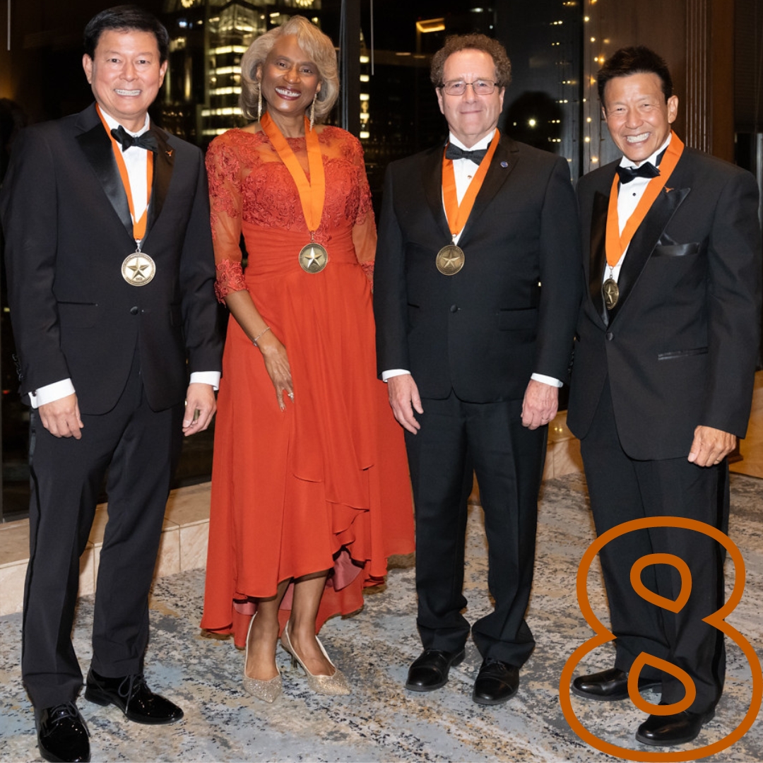 Academy of Distinguished Alumni 2023 awardees standing together in formalwear