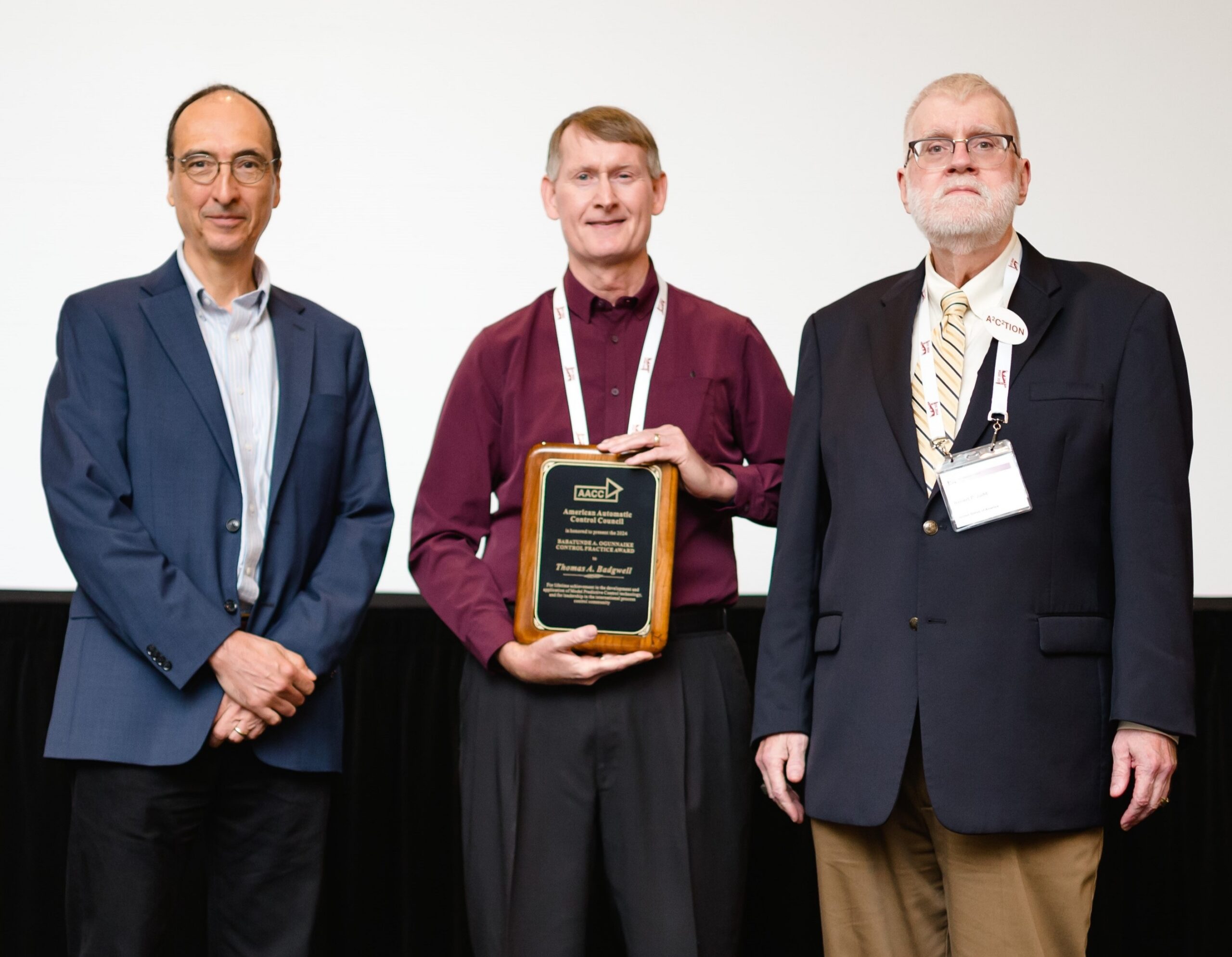 Tom Badgewell receiving award