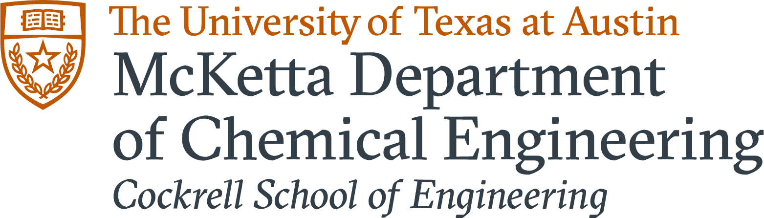 Logo for the University of Texas at Austin McKetta Department of Chemical Engineering Cockrell School of Engineering