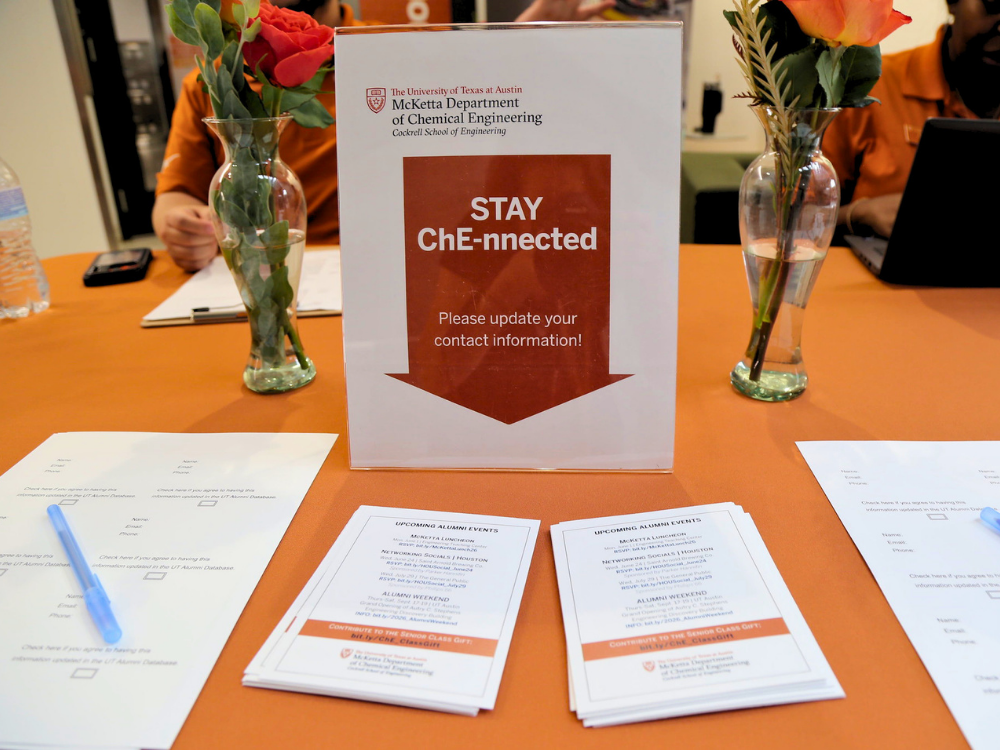 Stay ChE-nnected to Texas ChE contact sign-up sheets